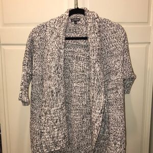 express black&white short sleeve cotton cardigan